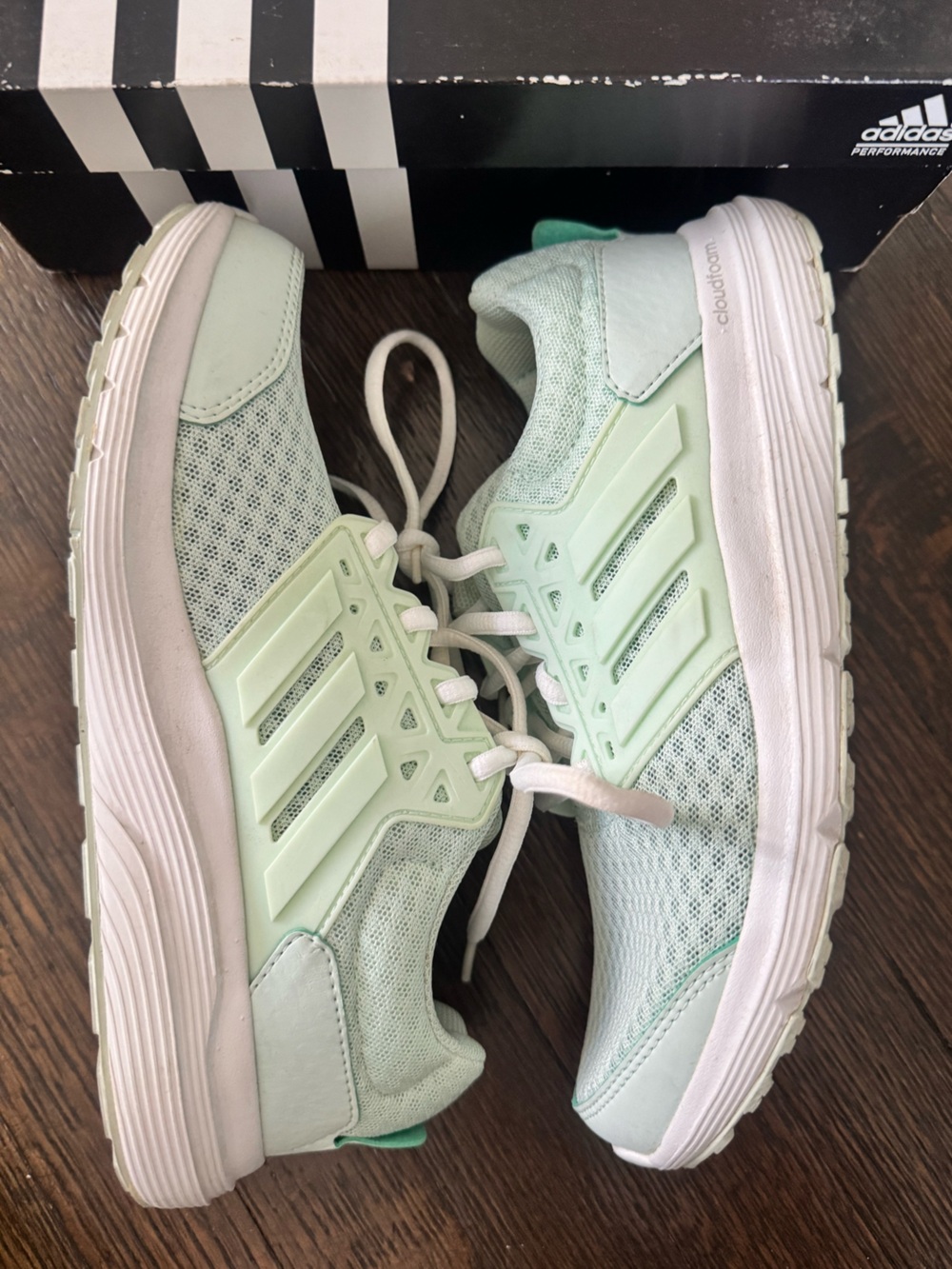 adidas Mint Green Mesh Niya Cloudfoam Trainer Shoes